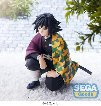 demon slayer figure, anime figure, giyu tomioka figure, premium perching figure, hashira meeting figure, sega figure, SG503011, side view with background